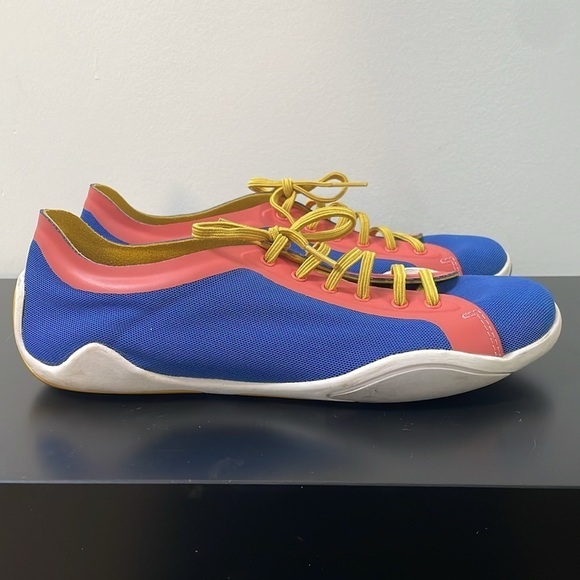Camper Noshu sneaker mesh Lycra lace up shoe pink blue yellow laces sz 7.5 (38) - Picture 4 of 12